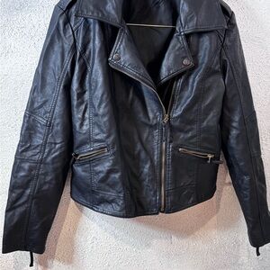 Classic Black Leather Jacket for Women